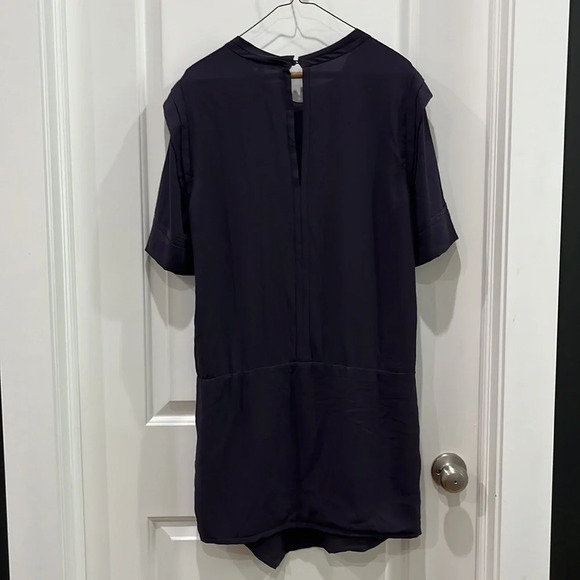 IRO Amanda Dark Purple Draped Crepe Mini Dress Sz 40 US Sz L - Picture 5 of 8